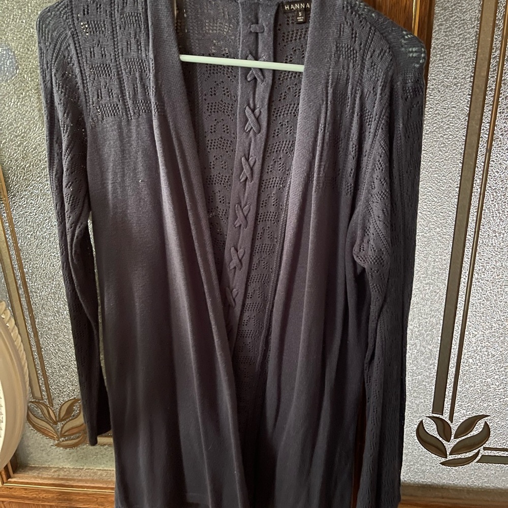 Hannah Black Cardigan Sweater with Relaxed Silhouette